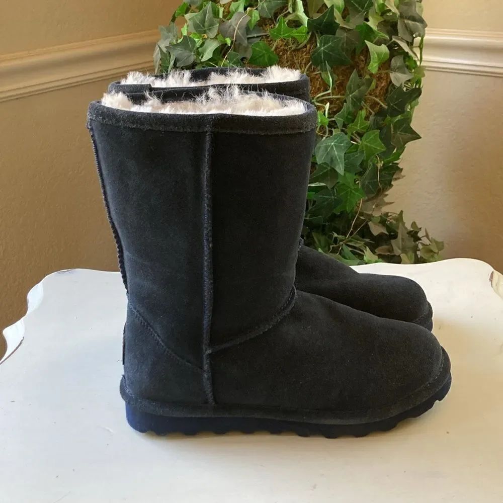BearPaw Elle Short Blue Suede Pull On Women’s Boots Size 6
